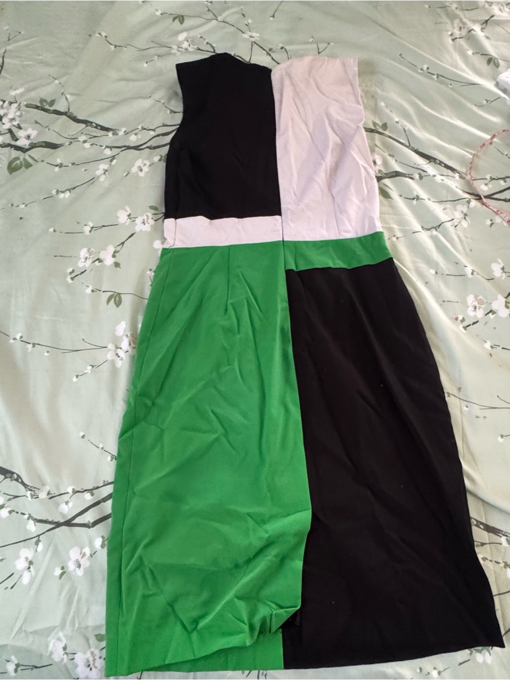 Calvin Klein Green Black White Sleeveless Maxi Dress-100% Polyester